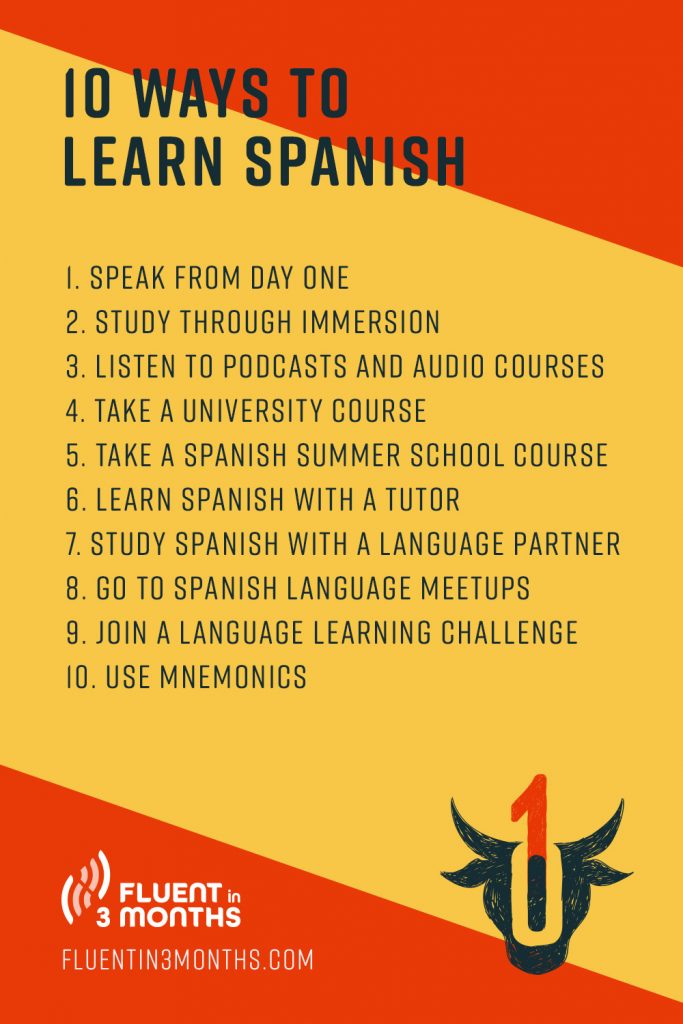Study Spanish: 10 Methods To Learn Fluent Spanish