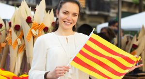 Woman with Catalan Flag