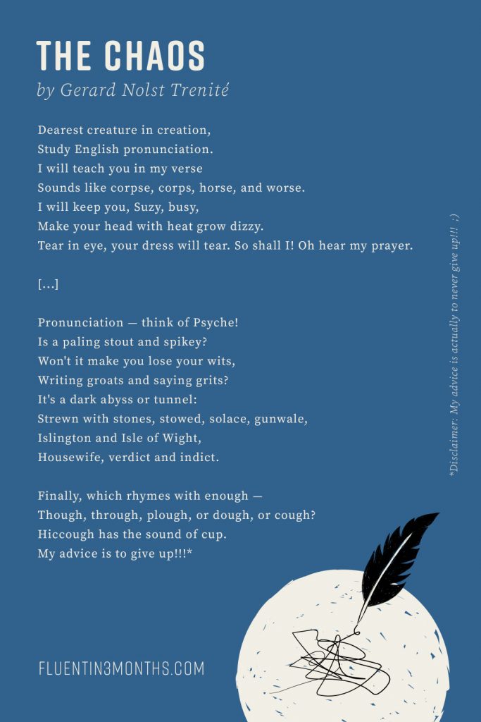 Here's an English Poem to Show How Crazy English Can Get