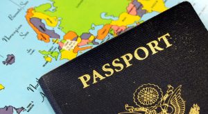 United States Travel Passport With Map of Europe