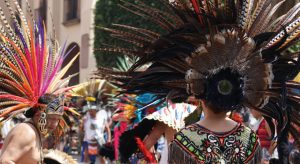 Nahuatl people in traditional clothing