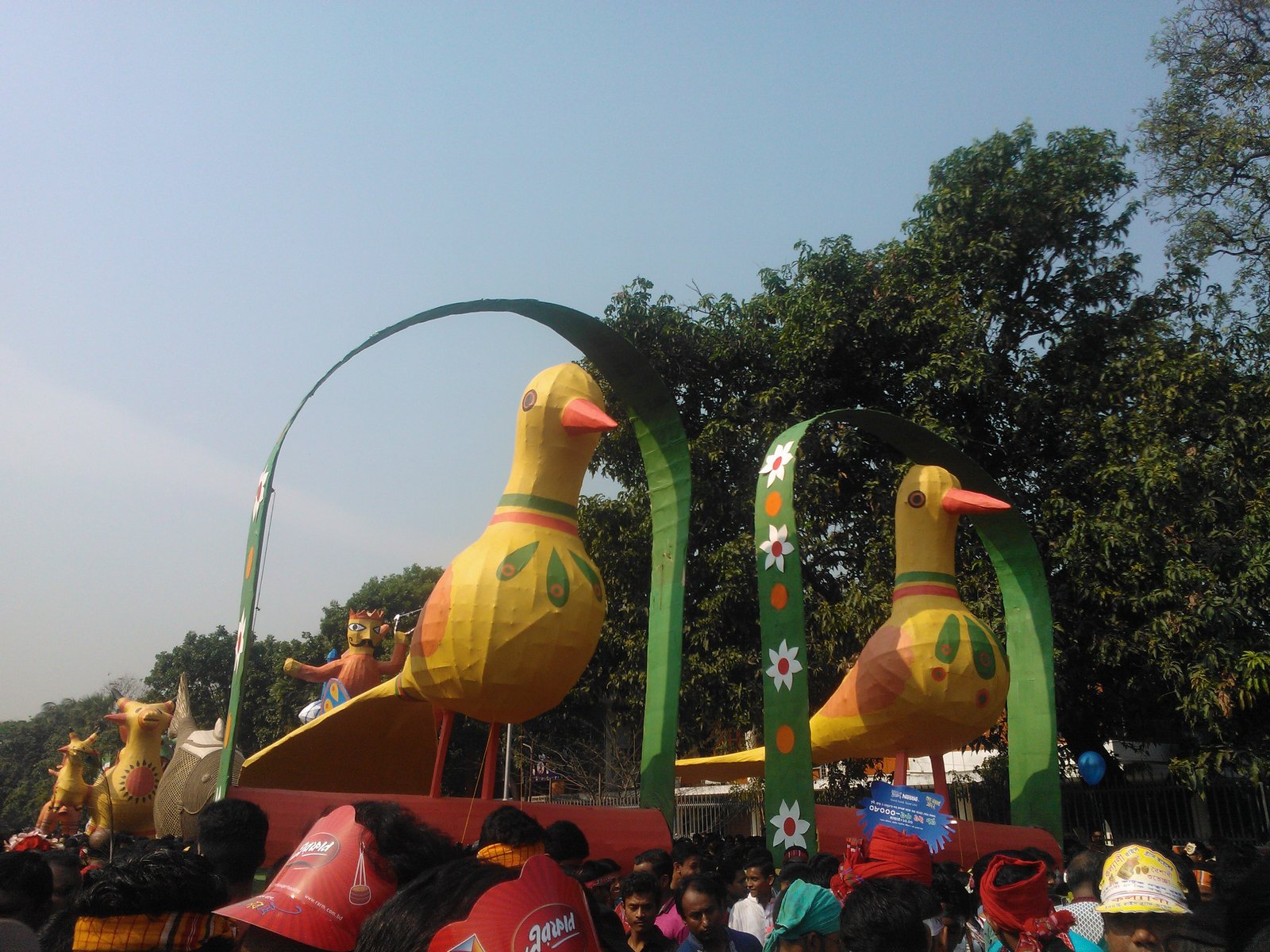 The Mangal Shobhajatra procession celebrating Pohela Boishakh, the Bengali New Year, in Dhaka, Bangladesh