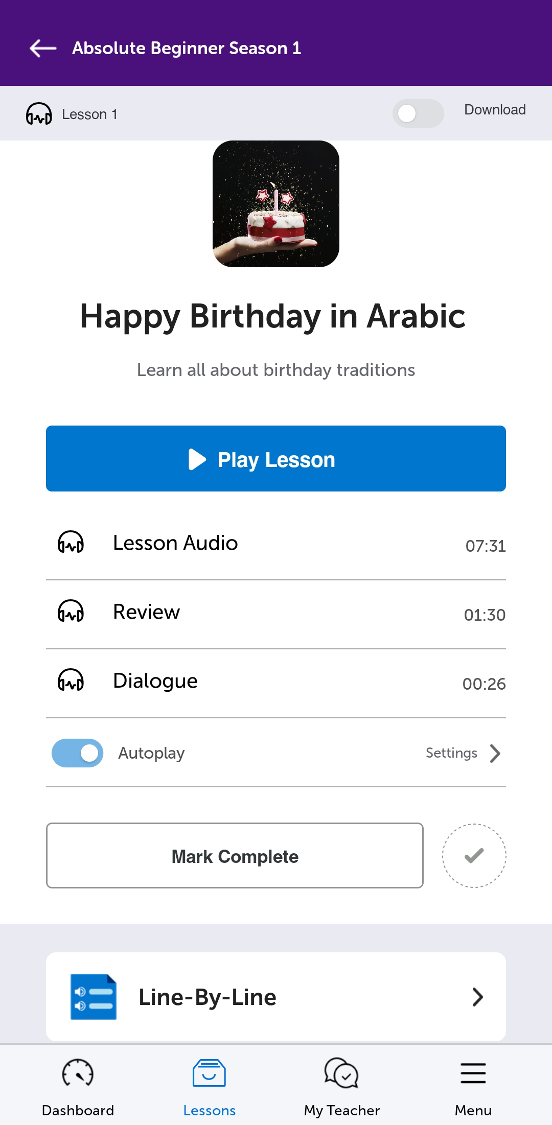 ArabicPod101 mobile app lesson
