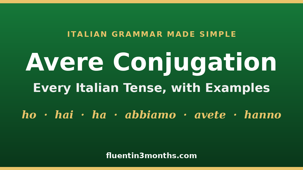 avere conjugation card