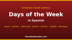 days of the week in spanish conjugation card