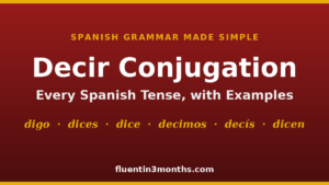 decir conjugation card