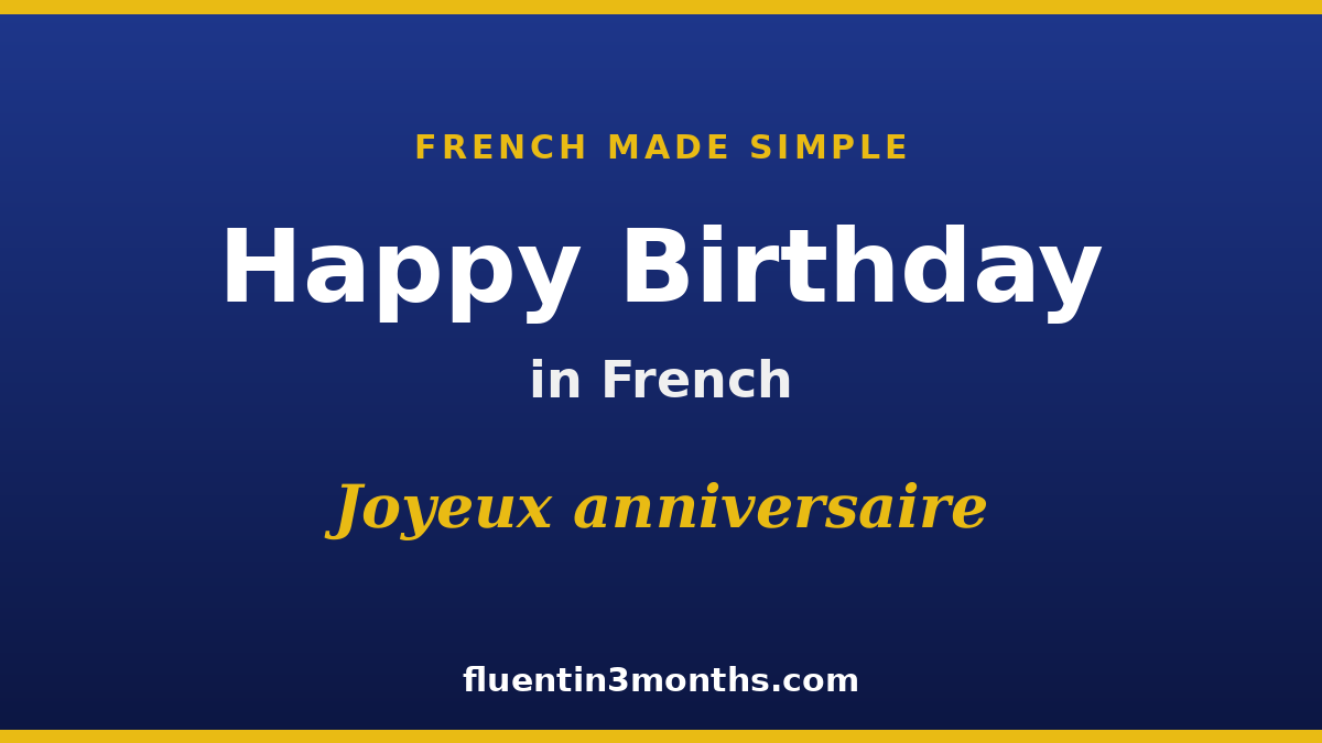 happy birthday in french conjugation card
