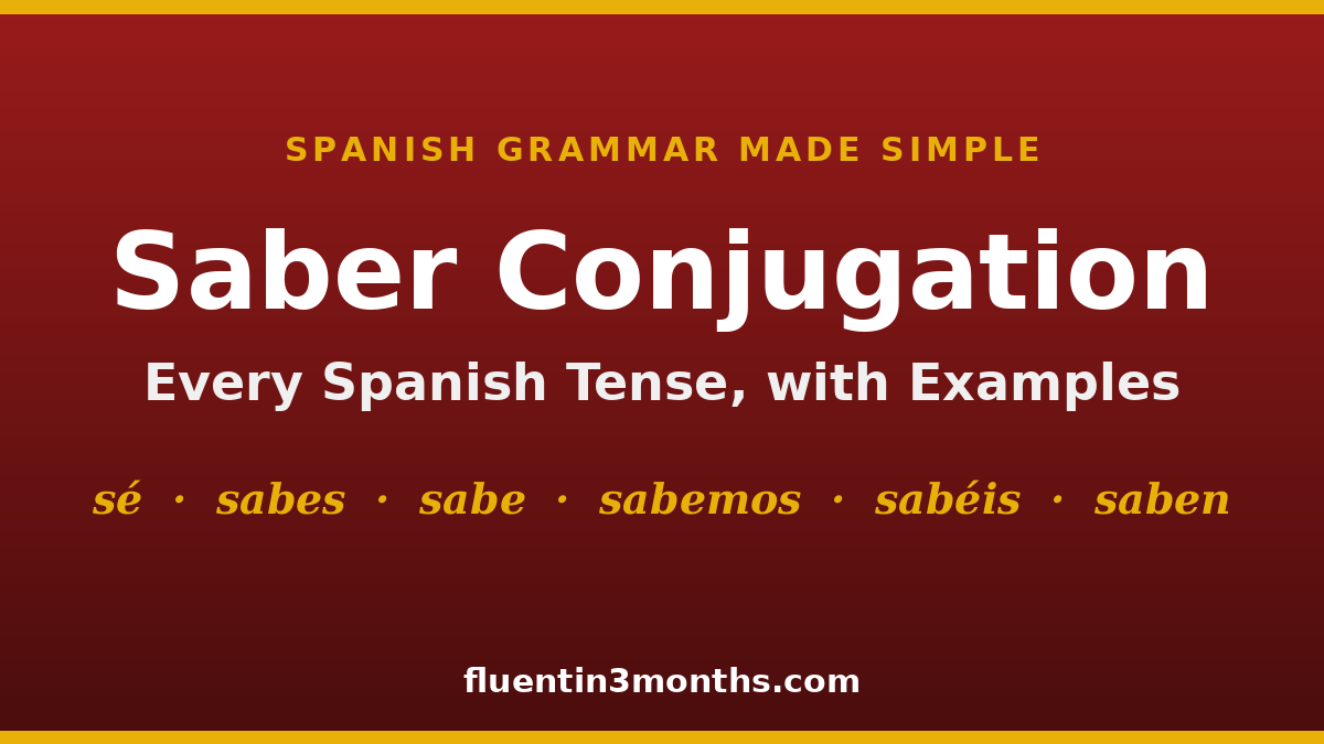 saber conjugation card